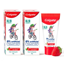 Colgate Kids Cavity Protection Toothpaste 6-9 Years, 160g (80g x 2), Natural Strawberry Mint Flavour, 0% Artificial(5.6 Ounce)