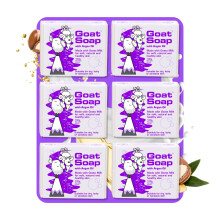 Paquete de seis jabones de cabra - Piel suave, natural y saludable, Jabón corporal de leche de cabra - 6 x 100g