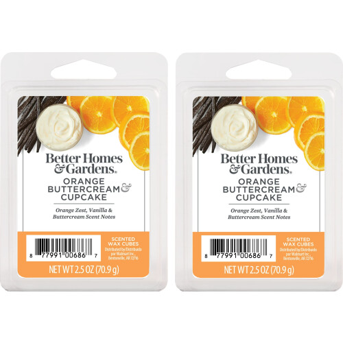 Better Homes and Gardens Candele Profumate 2.5oz 2-Pack (Cupcake Arancia e Panna)