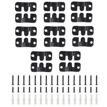 16Pcs Boucle Suspendue en Acier Inoxydable, Supports Montés Cachés, Clip Z pour Affichage d'Images (S2, Noir)