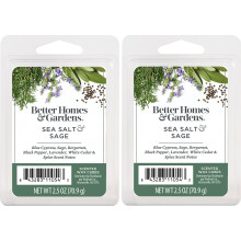 Better Homes and Gardens Geurige Wax Cubes 2.5oz 2-Pack (Zeezout Salie)