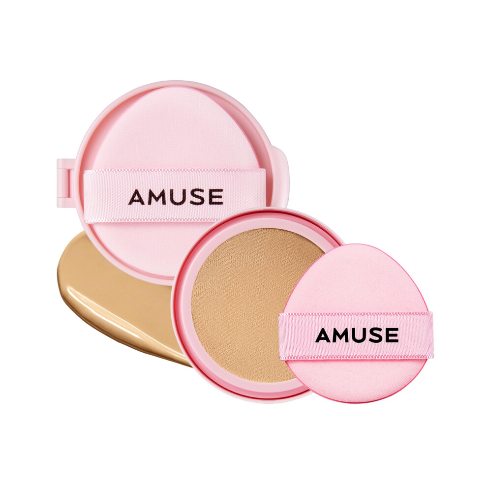 Amuse Seoul Dew Power Vegan Cushion Foundation Refill (03 Honey Refill) - Semi Glow, Full Coverage, Dewy Finish, Long Lasting, Lightweight, Smooth Rad