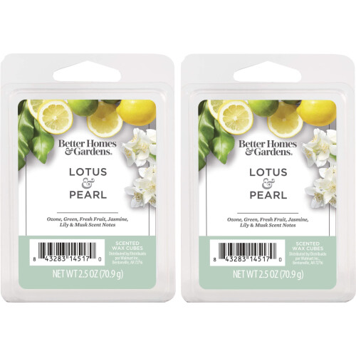 Cubi di Cera Profumati Better Homes and Gardens 2.5oz 2-Pack (Lotus e Perla)