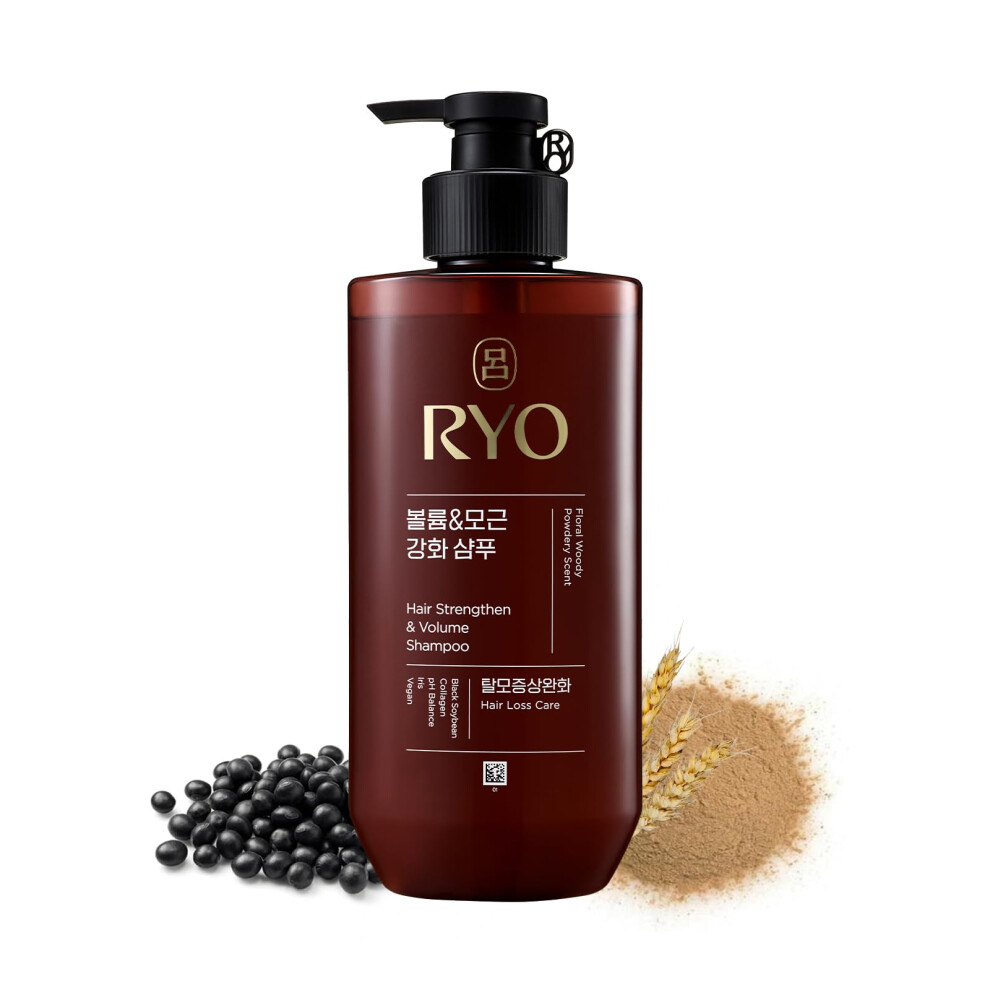 Ryo Hair Strengthen & Volume Shampoo With Korean Ginseng & Caffeine - Volumizing And Revitalizing For Fine Hair, Hair Loss Care, Strengthening Hair Ro
