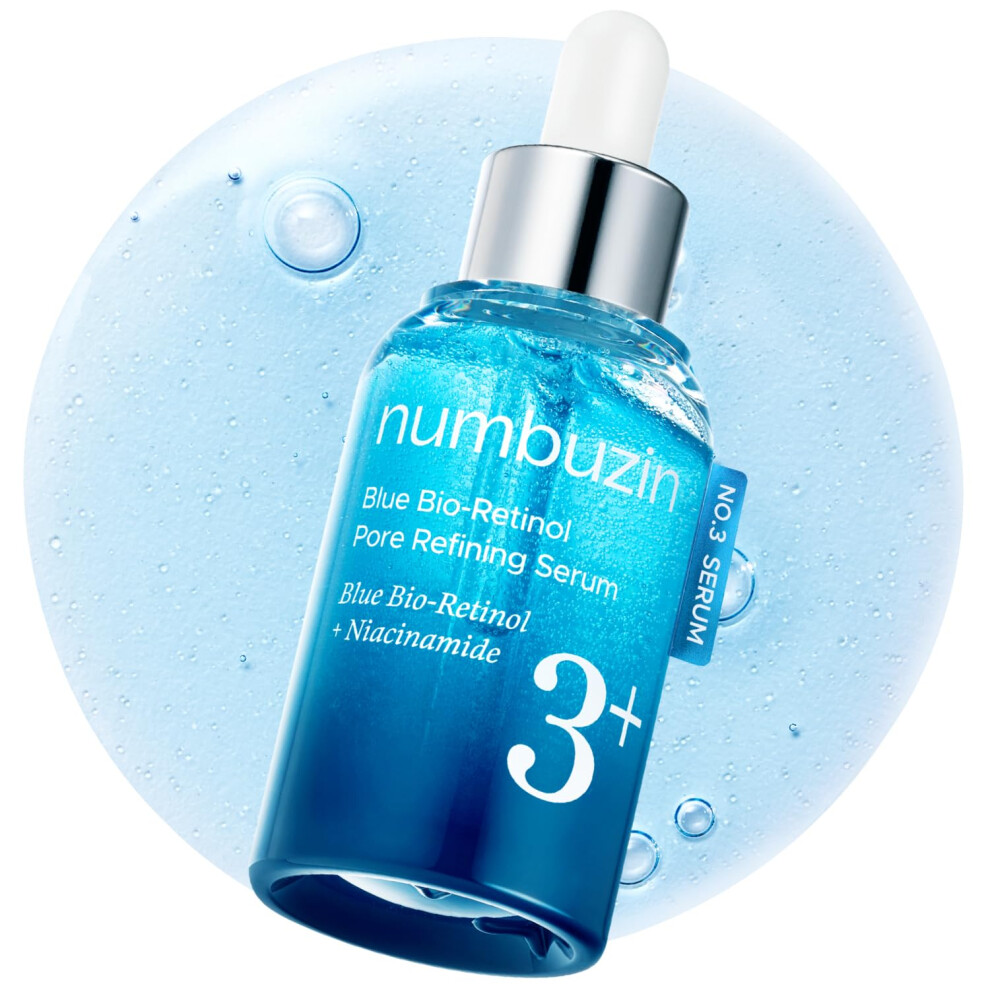Numbuzin No.3 Retinol Serum | Blue Bio-Retinol Pore Refining Serum | Tightening, Firming, Korean Skincare | Niacinamide, Peptide, Salicylic Acid (Bha)