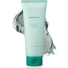 AROMATICA Mascarilla Limpiadora de Arcilla Tea Tree, Eliminador de Puntos Negros y Minimiza Poros