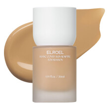 ELROEL Blanc Cover Skin Foundation - K-Beauty Liquid Foundation met Panax Ginseng, Niacinamide & Collageen - Lichtgewicht, Opbouwbaar 24