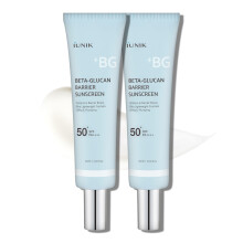 IUNIK Beta-Glucan Daily Sunscreen 2ea - Water Barrier Moisture Matte No White Cast SPF 50+ PA++++ Vegan Lifting & Plumping Moisturizing Sun Cream for