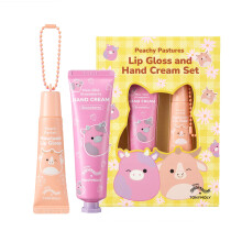 TONYMOLY x Squishmallows Peachy Pastures 2-delars Lip Gloss & Hand Cream Set - Doftande Handkräm + Sheer Lip Gloss