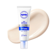 MAKE P:REM NMN NAD+ Collagen Sun Serum SPF 50, Korean Sunscreen, Lightweight Facial Sunscreen Serum with Broad Spectrum UV Protection, Hydrating Makeu