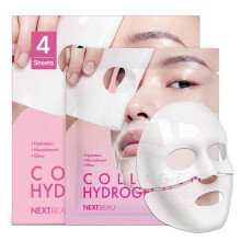 NEXTBEAU Kollagen Hydrogel Ansiktsmask med Kollagen, Hyaluronsyra, Niacinamid & Peptider (4-pack)