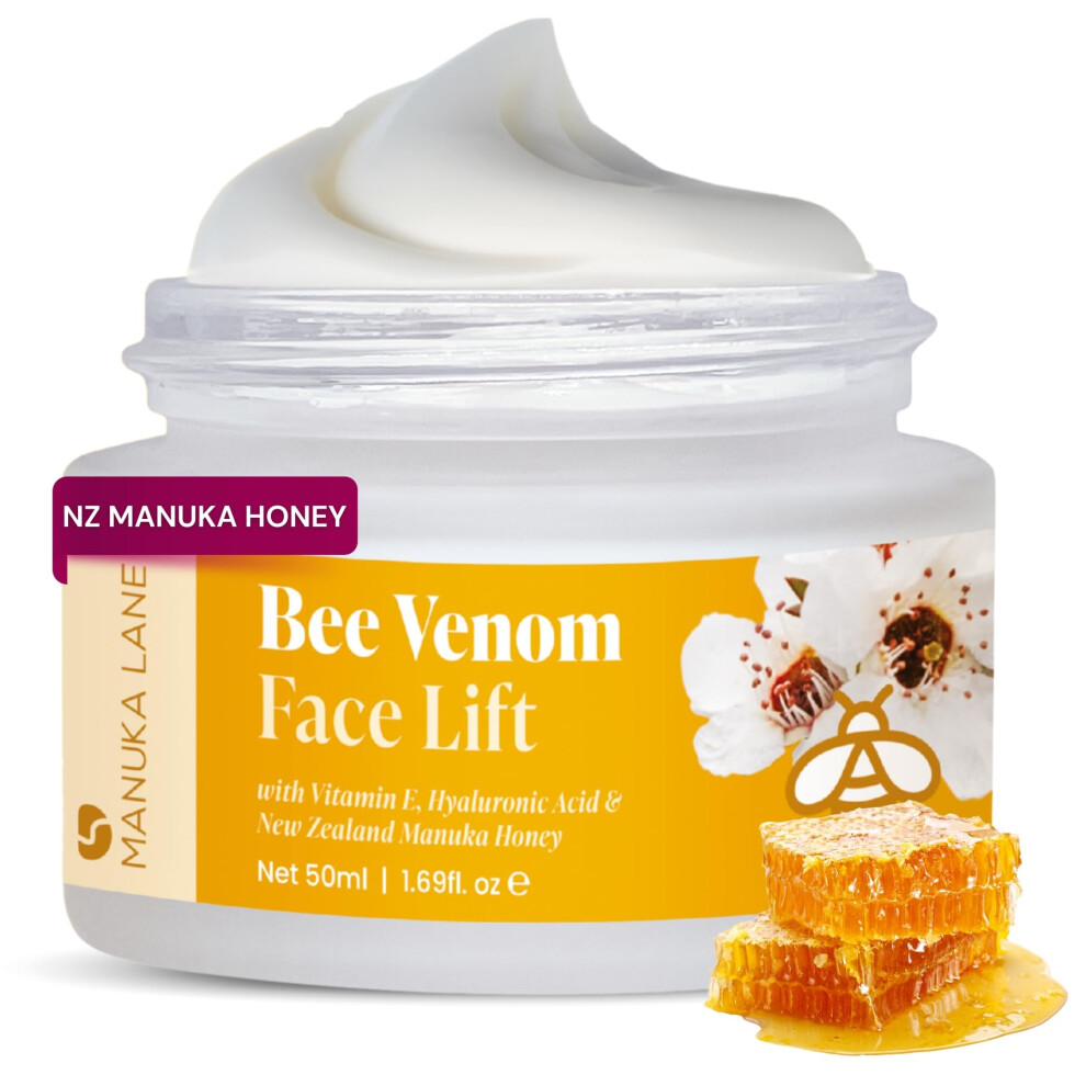 Manuka Lane Natural Bee Venom Face Lift Treatment Cream With Active Manuka Honey, Shea, Cocoa Butter, And Jojoba - Natures Most Powerful Solution!