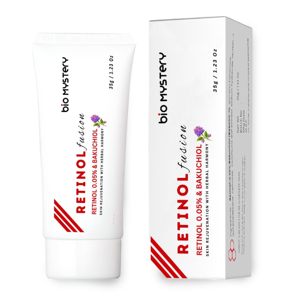 Bio Mystery Retinol 0.05% Fusion Cream With Bakuchiol - Gentle Anti-Aging Formula For Sensitive Skin - 40G / 1.41 Oz