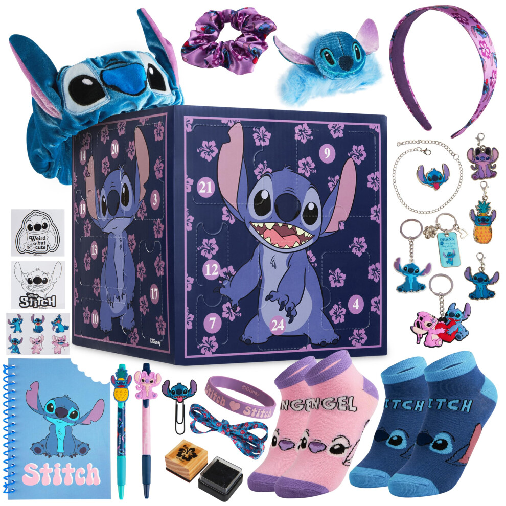Disney Stitch Advent Calendar 2025 Stationery Sticky Notes Accessories Advent Calendars (Purple Stitch Cube)