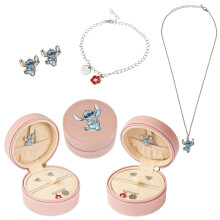 Set di Gioielli Disney Stitch con Scatola da Viaggio, Collana, Bracciale, Orecchini per Bambini