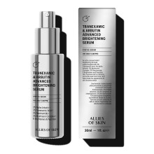 Allies of Skin Tranexamic & Arbutin Advanced Brightening Serum | Lightweight Daily Serum with Peptides | 3% Tranexamic Acid, Helps Revive Tired Comple