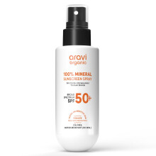 Aravi Organic 100% Mineral Spray Solar SPF 50 | Amplio Espectro | Resistente al Agua 80 Min