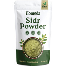 Homeda Polvo Orgánico de Sidr para el Cabello (200g) Hojas de Sidr | Polvo de Jujube Qasil | Máscara Capilar Sidr