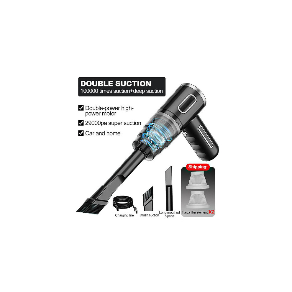 (29000Pa-) 29000Pa Powerful Car Vacuum Cleaner Wet/Dry Cordless Strong Suction Handheld Black 4346118342561
