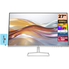 HP 27 inch 1080P Computer Monitor in Silver and Black, 27" Full HD (1920 x 1080) 75Hz Anti-Glare IPS Display with AMD FreeSync, 2 HDMI, 1 VGA, Highly