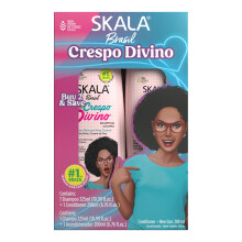 SKALA Kit Champú & Acondicionador Crespo Divino Hidratante Brillo y Control de Frizz para Cabello Rizado, 10.9 fl oz Cada