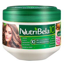 Nutribela Haarkur für geschädigtes, trockenes Haar mit Avocado, Argan, Kollagen, Kokosöl, Keratin, Aloe Vera, Vitamin E