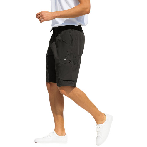 True Face (Black, 38) Mens Stretch Cotton Cargo Shorts Multi Pocket 1