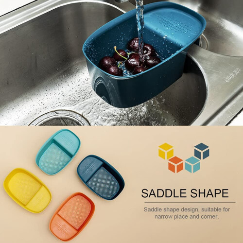 Sink Colander Drain Basket Multifunctional Saddle-Shaped Corner Storage Rack Strainer Basket 1
