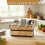 Bamboo Kitchen Utensil Holder for Countertop, 3-Compartment Organizer for Cooking Tools, Silverware, and Spatulas 5