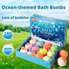 Easter Bath Bombs Set 12pcs with Hidden Ocean Toys for Kids Fizzy Gift