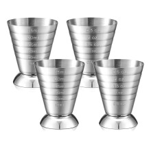 4 Stycken Cocktailmätkoppar Cocktailjiggers i Rostfritt Stål 2,5 Oz, 75 Ml, 5 Msk Drinkjiggers för Bartenderbagare