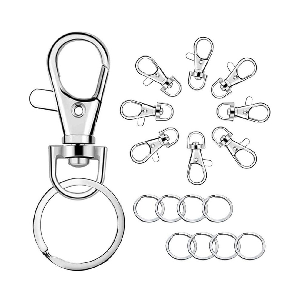 Semoic 100Pcs Alloy Lobster Clasps Hooks With Jump Rings Keychain For Diy Jewelry Making