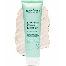 Goodness Every Day Crema Limpiadora - Limpiador Facial Hidratante con Ácido Hialurónico, Aceite de Almendra y Aguacate - Desmaquillador Vegano