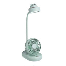 Multifunctional Desk Lamp Fan Adjustable Eye Care LED Table Lamp 3 Modes 2000mAh USB Rechargeable Fan for School Home Office