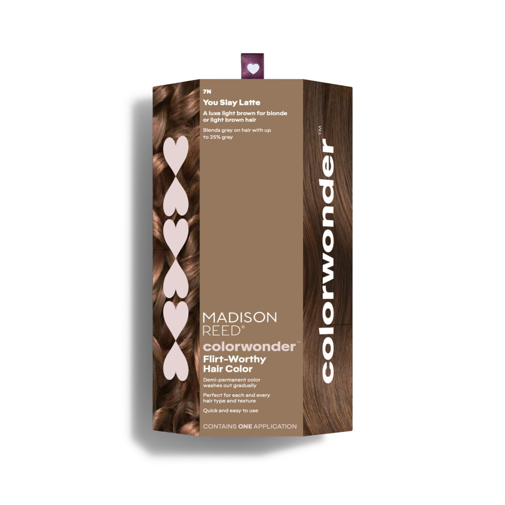 Madison Reed Colorwonder Demi-Permanent Hair Color, Effortless At-Home Hair Dye, Ammonia-Free, Cruelty-Free, You Slay Latte (7N Luxe Light Brown), Pac