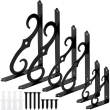 Wandregalhalter Gusseisen 2er-Set Schwarz Regalwinkel bis 70kg 15x10cm — regal wandhalterungen, eiserne regalhalter, schwarze regalhalterungen