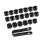 Black 17mm Wheel Nut Covers 20 Pack 4