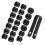 Black 17mm Wheel Nut Covers 20 Pack 14