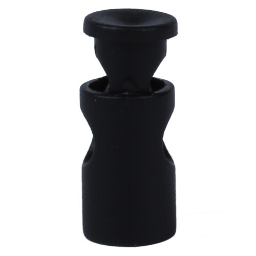 Black Plastic Toggle Spring Stop Single Hole Rope Cord Locks 20 Pcs 1