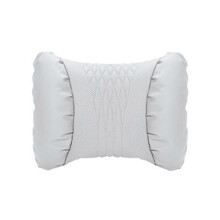 (Lumbar support white) Car Headrest Lumbar Support Breathable Perforated Design Car Seat Back Cushion