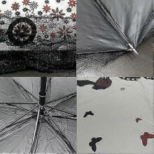 Sun Umbrella UV Parasol Small Lightweight Butterfly Lace Folding Umbrellas 210T Parasols Waterproof