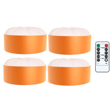 Luci di Zucca un LED di Halloween con Timer Remoto - Candela Elettrica Senza Fiamma con Luce Tremolante - Confezione da 4