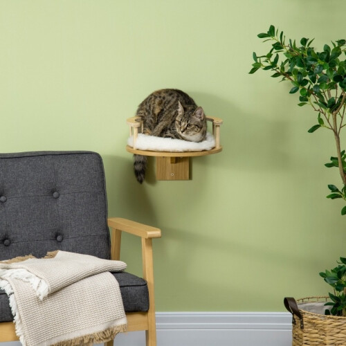 Cama de parede para gatos com almofada e borda protetora. 1