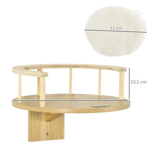 Cama de parede para gatos com almofada e borda protetora. 2
