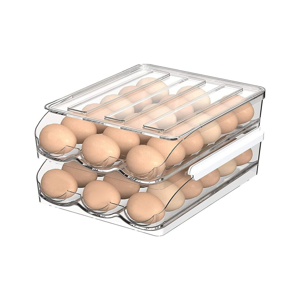 Semoic Large Capacity Refrigerator Egg Rack - 36 Egg Crisp Boxes For Refrigerator, Egg Storage Container Organizer