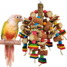 Giocattoli per Uccelli nel Blocchi Legno Multicolori, Giocattoli da Masticare per Pappagalli Naturali per Pappagalli Grigi Africani, Pappagalli
