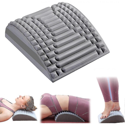 (Grey) Neck & Back Stretcher Refresh, Back Neck Cracker For Lower Back Pain Relief, Multi-level Adjustable Spine Board For Herniated Disc, Sciatica