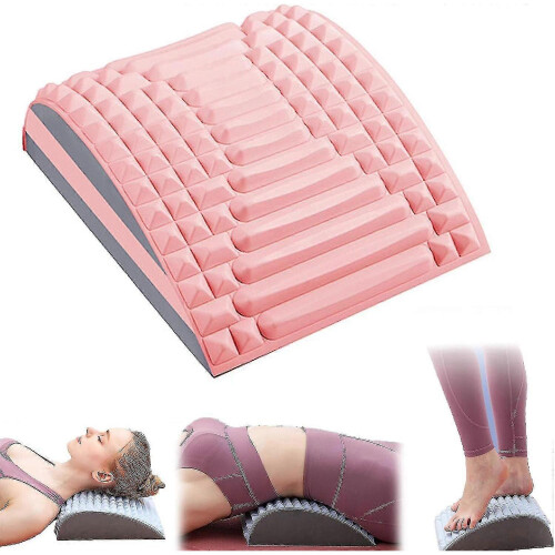 (Pink) Neck & Back Stretcher Refresh, Back Neck Cracker For Lower Back Pain Relief, Multi-level Adjustable Spine Board For Herniated Disc, Sciatica