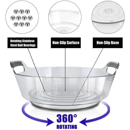 Rotating Kitchen Cabinet Storage Rack with Handles for Rotating Spice Racks, Refrigerator Storage, Table Tray Containers 2
