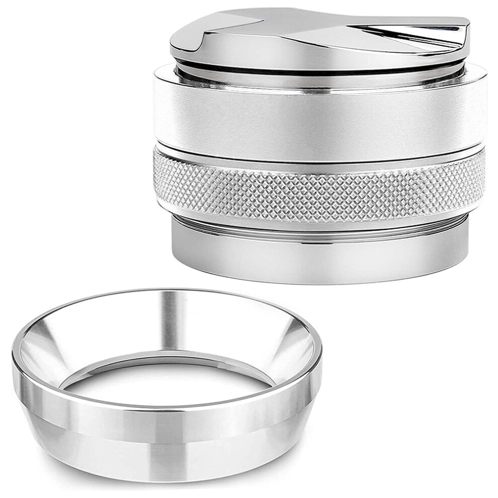 Semoic 53Mm Espresso Tamper & Coffee Distributor And 54Mm Dosing Funnel Set - Fits 54Mm Portafilter, Adjustable Depth